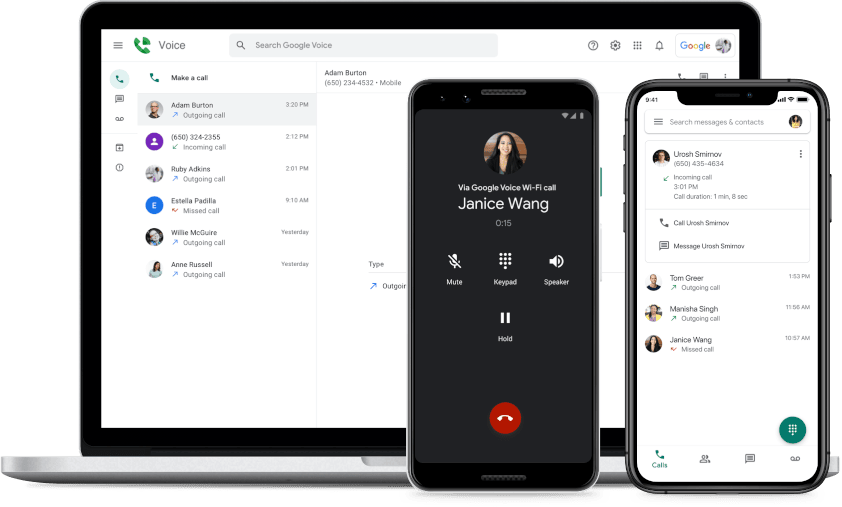 UI of Google Voice App